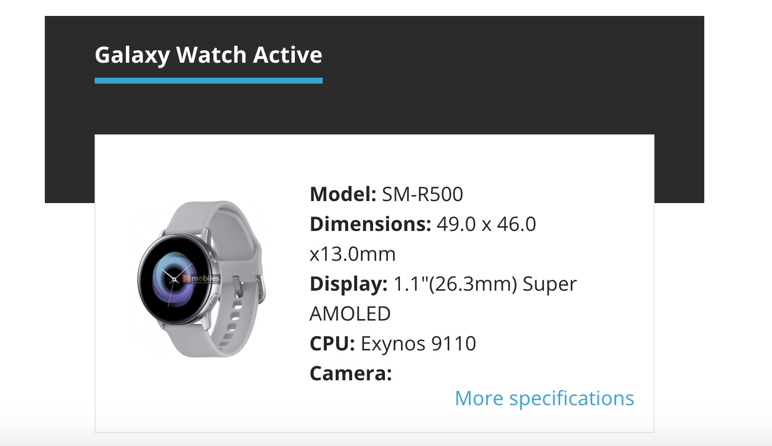 galaxy active watch dimensions