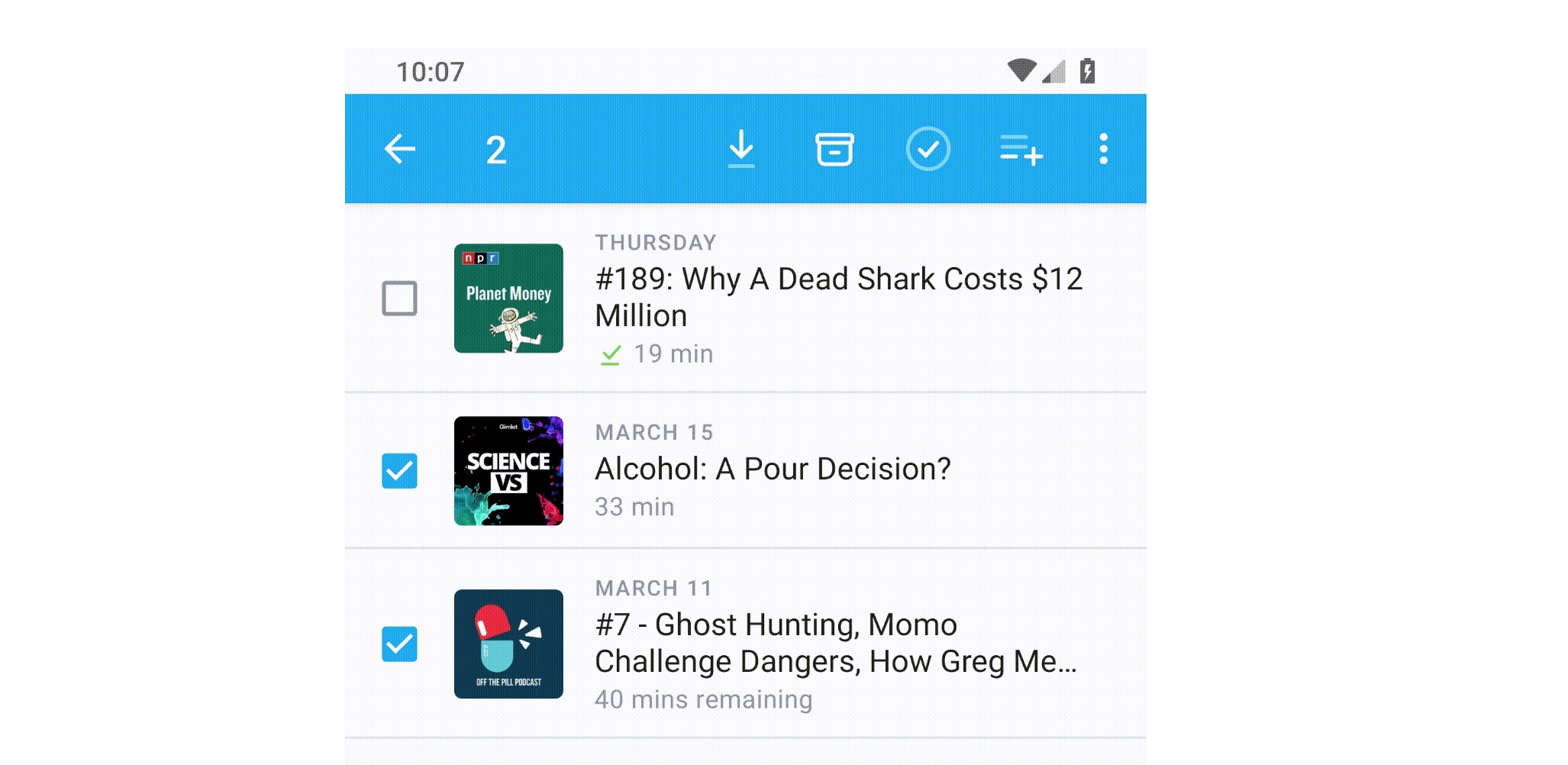Pocket Casts version 7.0.2 brings back some features from version 6
