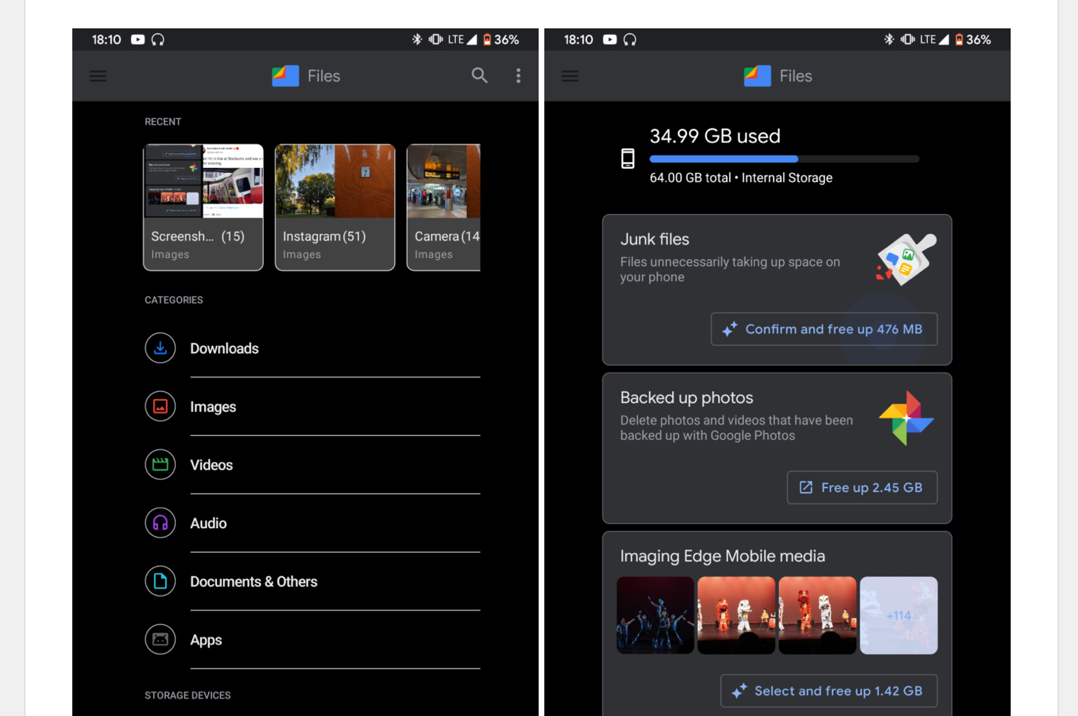 Google dark modes still work in progress in Files, Search, Discover