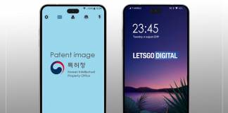 LG smartphone with punch hole camera