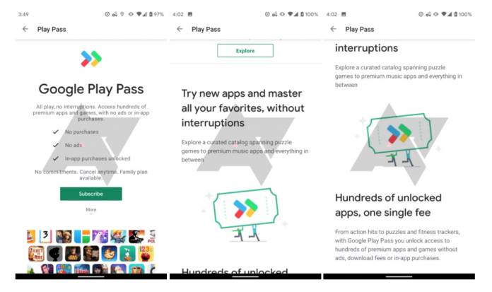 Google Play Pass premium apps and gaming subscription service