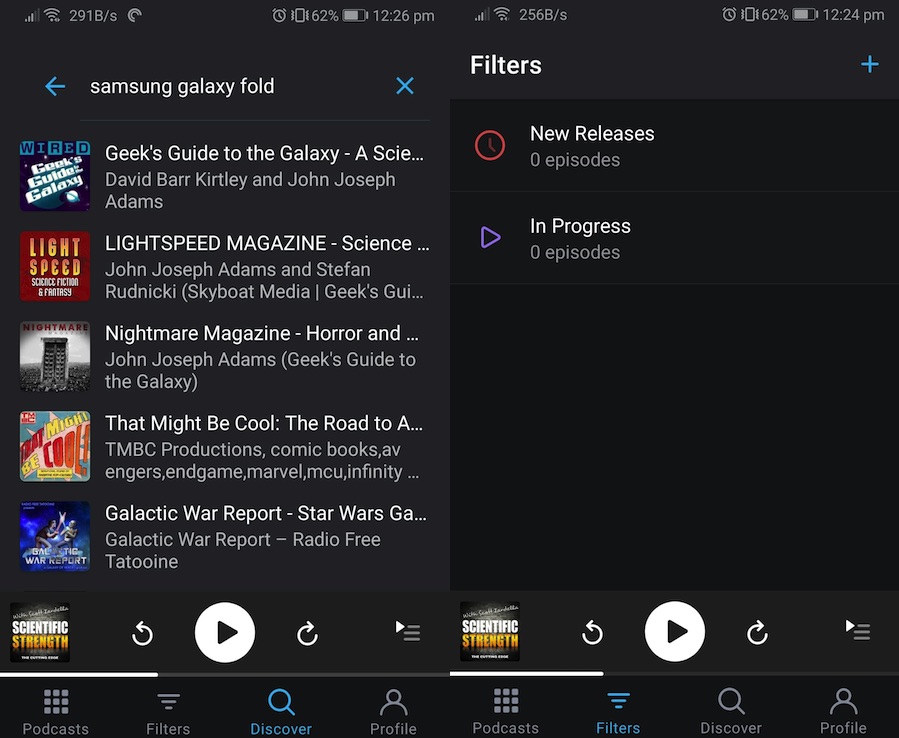 pocket casts playlist