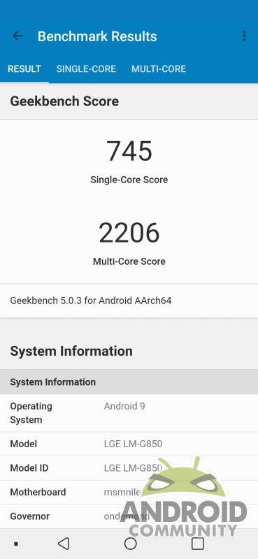 lg g8x geekbench