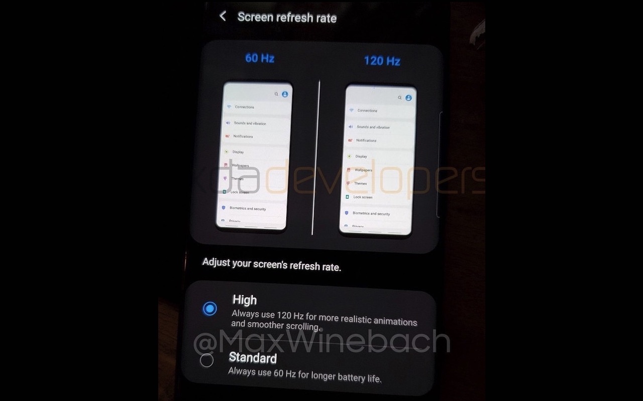 samsung a50 screen refresh rate