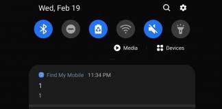 Find My Mobile Push Notification Samsung Galaxy