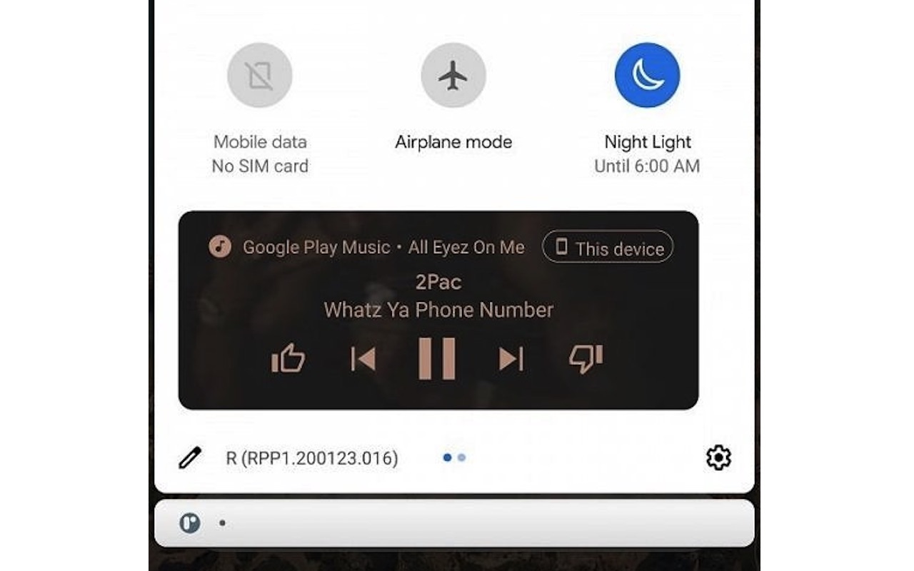 quick settings music player