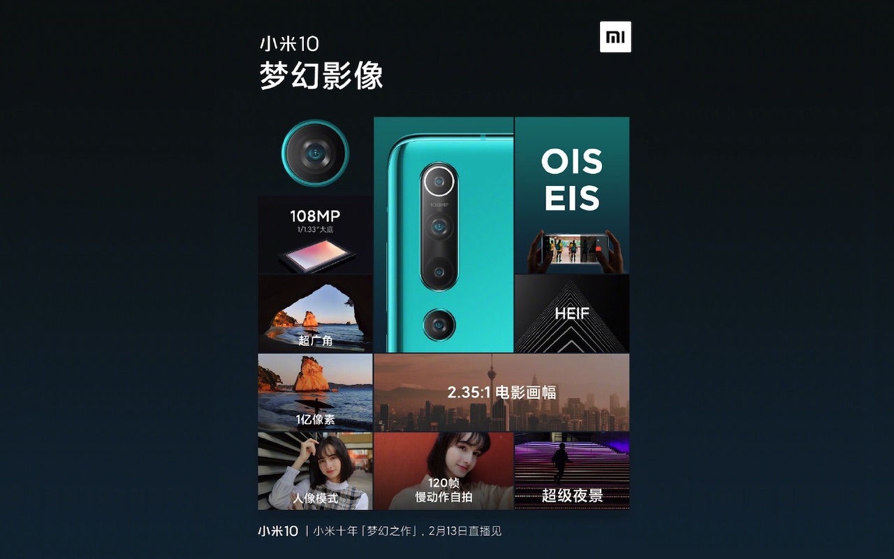 Xiaomi Mi 10 Camera Specs