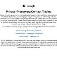 Apple Google Privacy-Preserving Contact Tracing