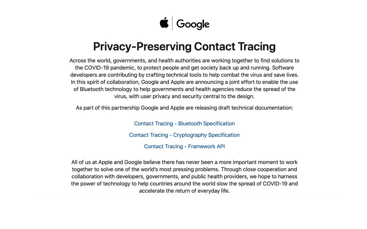 Apple Google Privacy-Preserving Contact Tracing 2