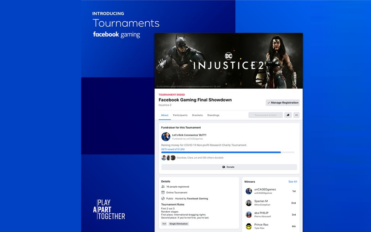 Facebook gaming tournaments launched in early access