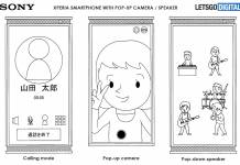 Sony Xperia smartphone with pop-up camera