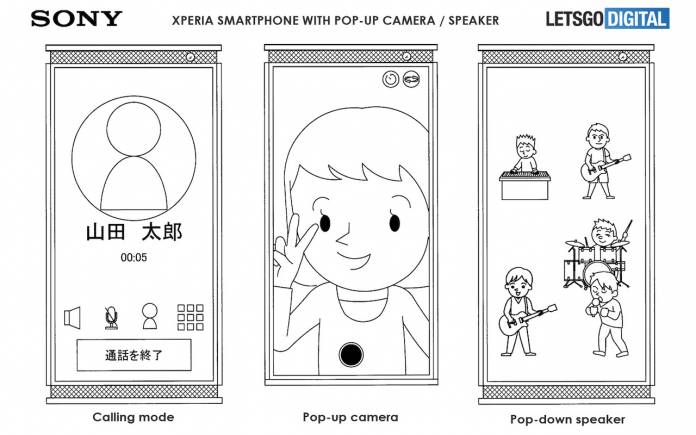 Sony Xperia smartphone with pop-up camera