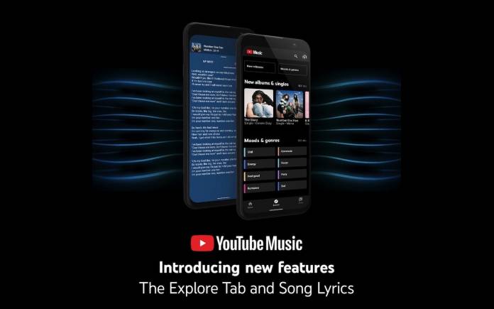 YouTube Music Explore Tab and Sony Lyrics