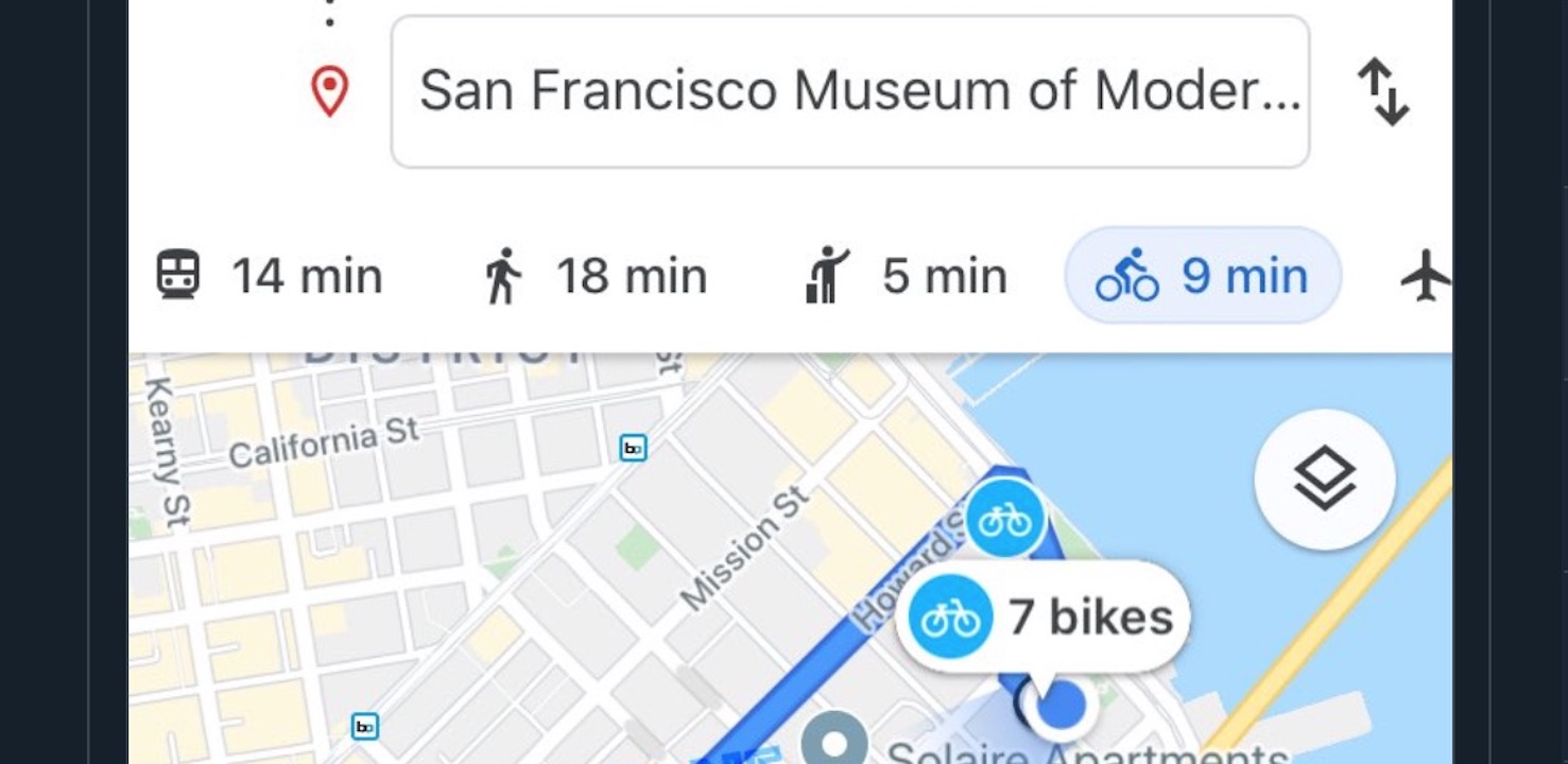 google maps bike