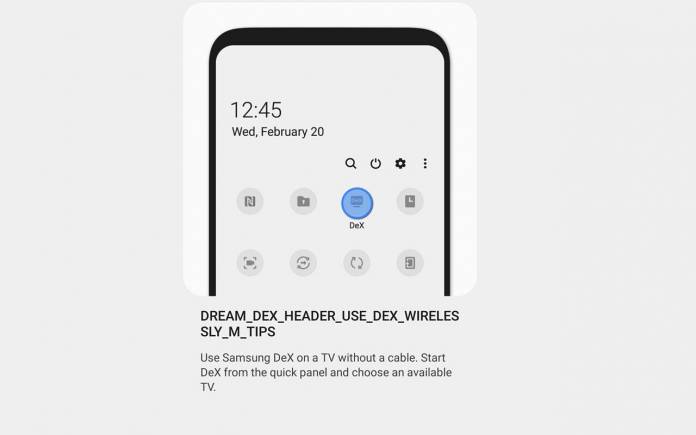 Samsung Tips App Header Dream Wireless DeX Mode Samsung Tips App Header Dream Wireless DeX Mode