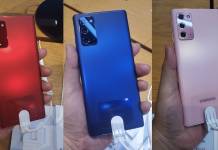 Samsung Galaxy Note 20 5G Mystic Red Blue Pink