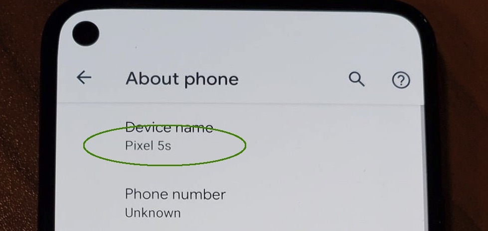 Google Pixel 5S Phone