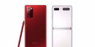 Samsung Galaxy Note 20 Mystic Red Galaxy Z Flip 5G Mystic White