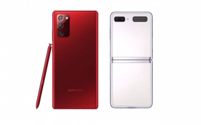 Samsung Galaxy Note 20 Mystic Red Galaxy Z Flip 5G Mystic White