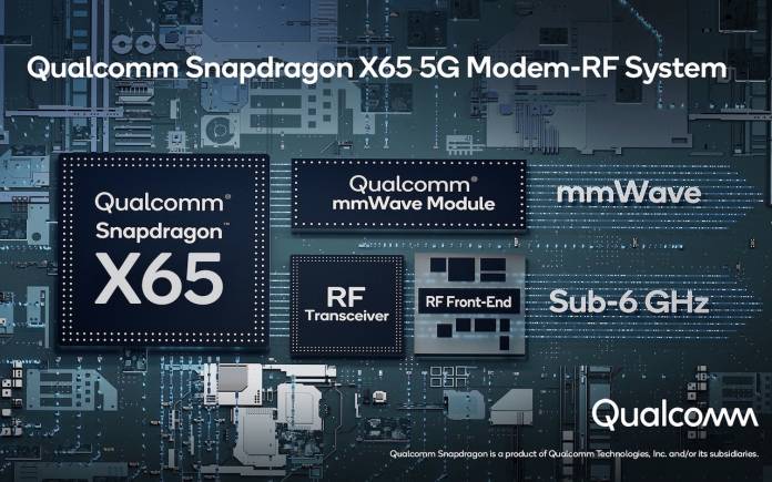 Qualcomm Snapdragon X65 10 Gigabit 5G 3GPP 16 Modem-to-Antenna Solution