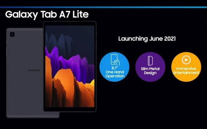 Samsung Galaxy Tab A7 Lite Launch