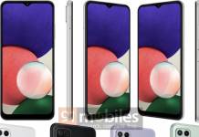 Samsung Galaxy A22 Image Renders