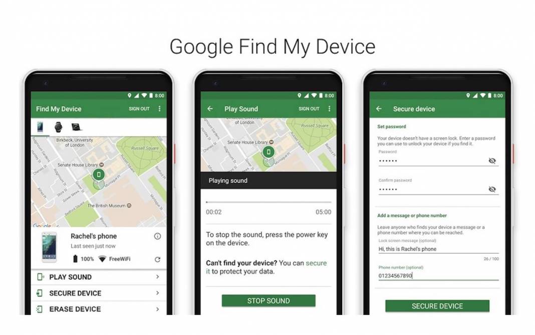 Google find my device