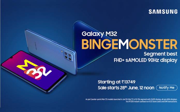 Samsung Galaxy M32 Binge Monster India
