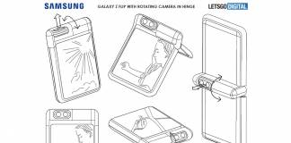 Samsung Galaxy Z Flip with rotating camera in the hinge