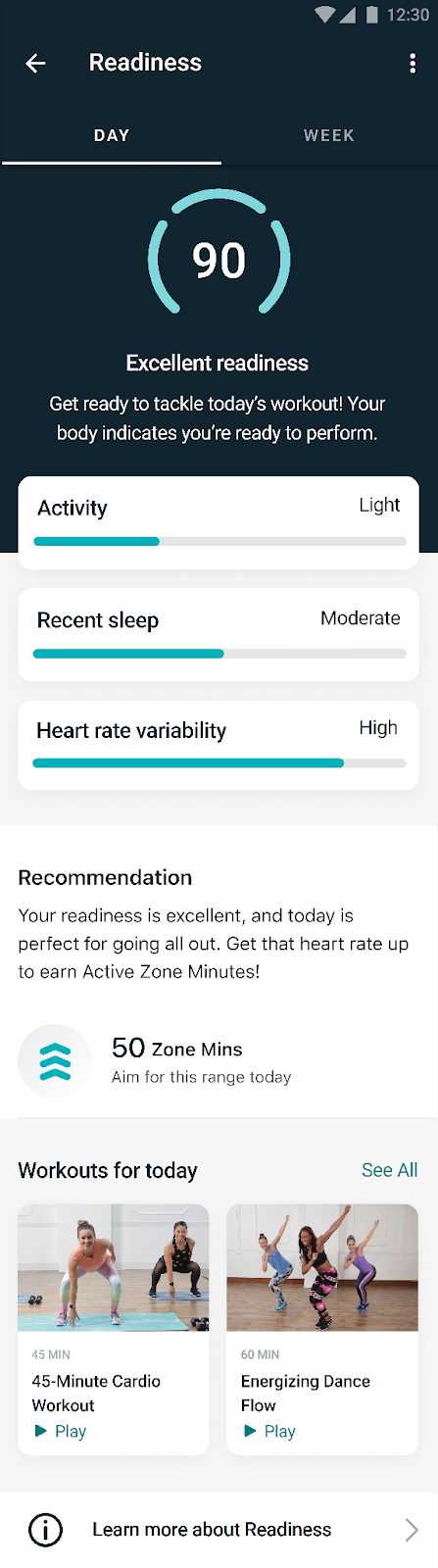 Cardio score online fitbit