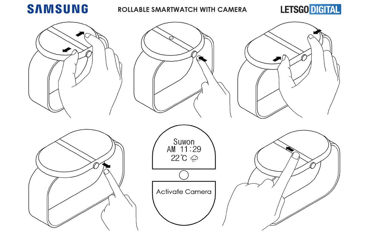 Samsung Rollable Smartwatch with Camera